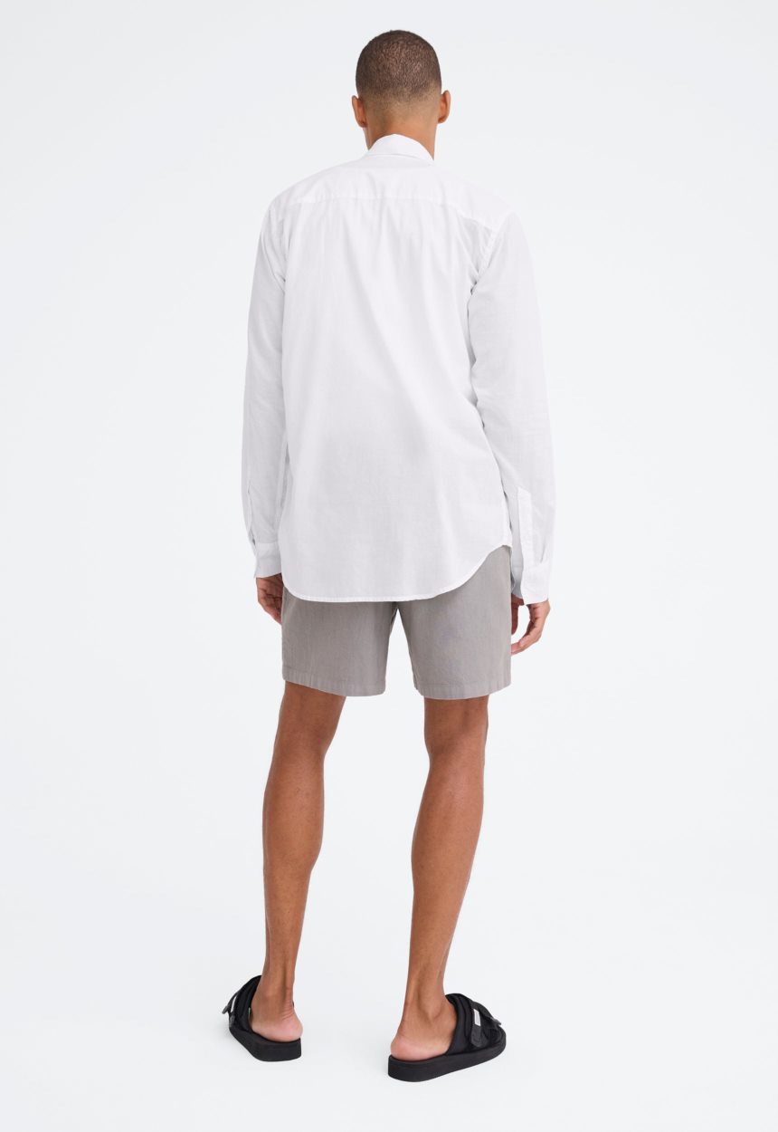 Jac + Jack Folded Collar Cotton Shirt - White